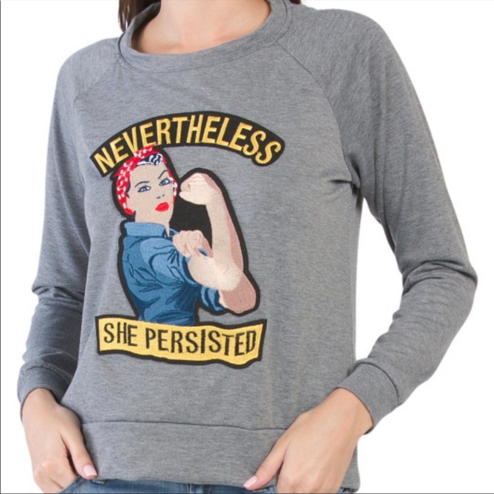 Melissa Masse Rosie Gray Patch Sweatshirt